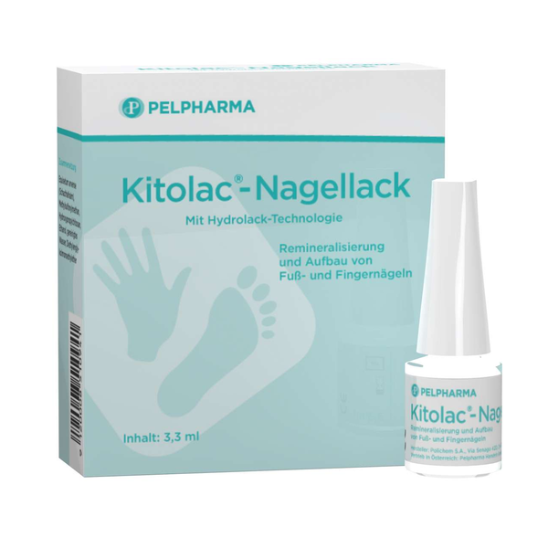 Kitolac-Nagellack von Pelpharma zur Remineralisierung und zum Aufbau von Fuß- und Fingernägeln, 3,3 ml.