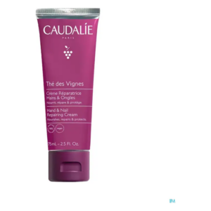Lila Tube mit Hand- und Nagelcreme von Caudalie, die nährt, repariert und schützt.