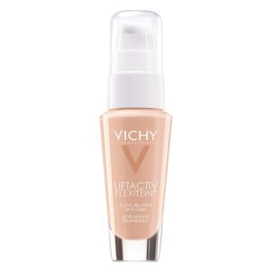 Flasche mit Vichy Liftactiv Flexiteint, einer anti-aging Foundation mit spitzem Pumpverschluss.